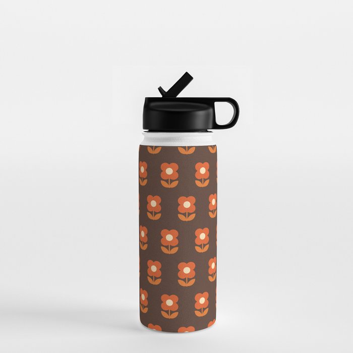 70s Flower Pattern #1 Water Bottle