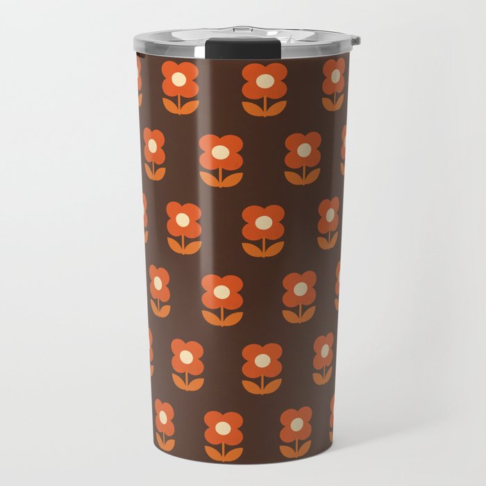 70s Flower Pattern #1 Travel Mug