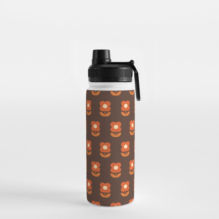 70s Flower Pattern #1 Water Bottle