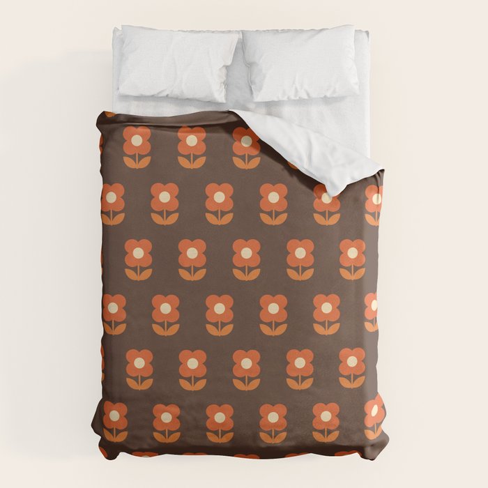 70s Flower Pattern #1 Duvet Cover