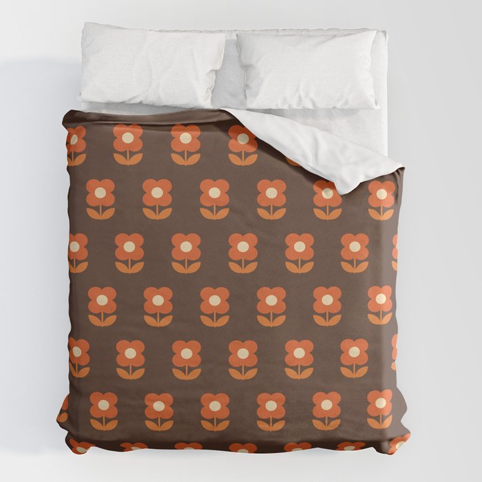 70s Flower Pattern #1 Duvet Cover