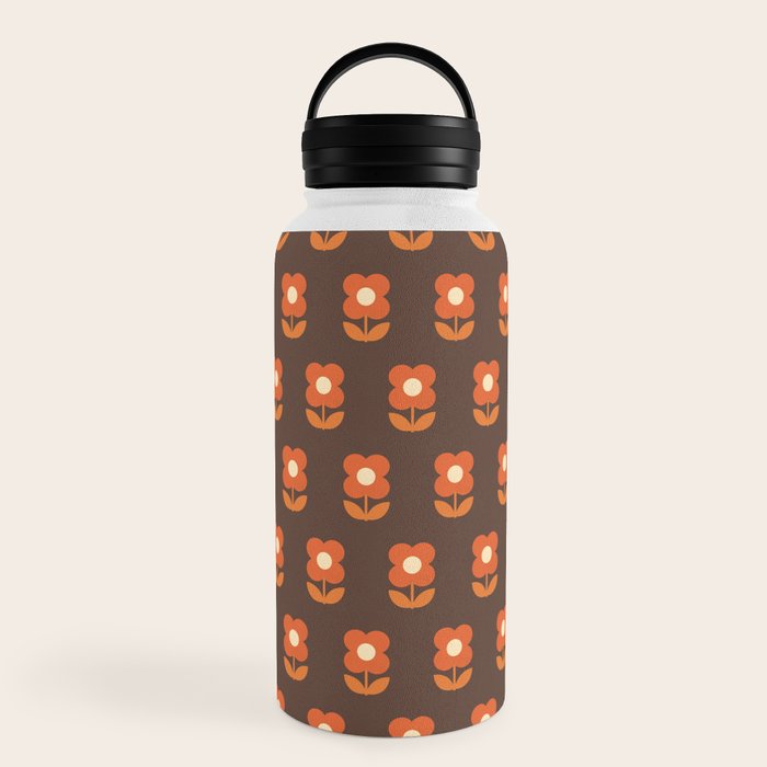 70s Flower Pattern #1 Water Bottle
