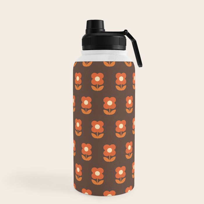 70s Flower Pattern #1 Water Bottle