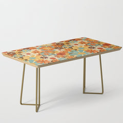 70's Retro Floral Patterned Prints Coffee Table