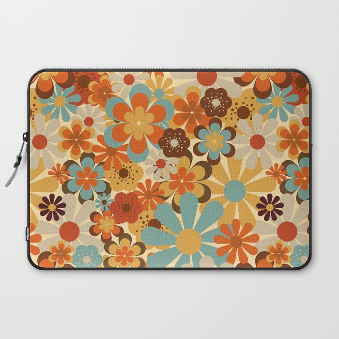 70's Retro Floral Patterned Prints Laptop Sleeve
