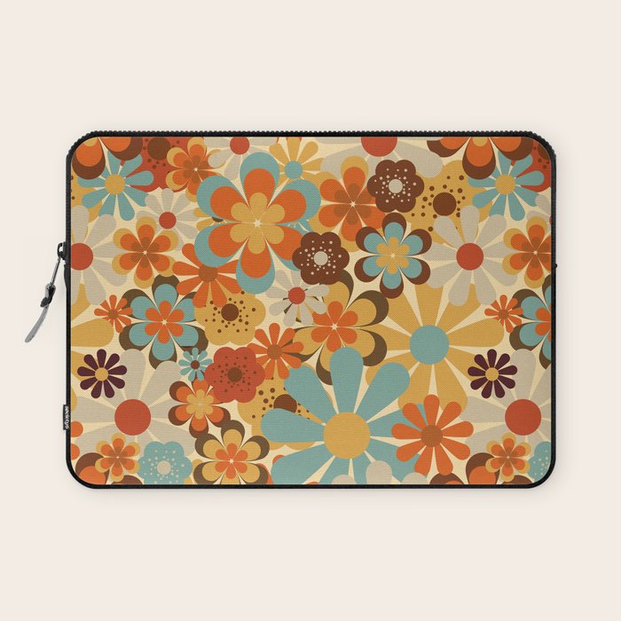 70's Retro Floral Patterned Prints Laptop Sleeve