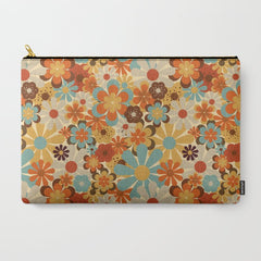 70's Retro Floral Patterned Prints Carry All Pouch