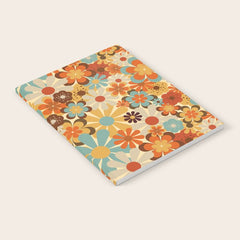 70's Retro Floral Patterned Prints Notebook