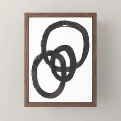 And I Op' Minimalist Ink Line Drawing Abstract Black Brush Strokes Modern Funky Maze by Ejaaz Haniff  Mini Art Print