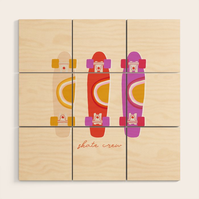 70's skate crew Wood Wall Art