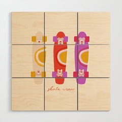70's skate crew Wood Wall Art