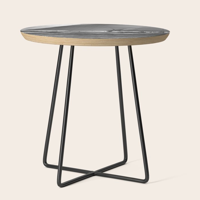 12-meter Sailing Yacht America's Cup Races nautical black and white photograph Side Table