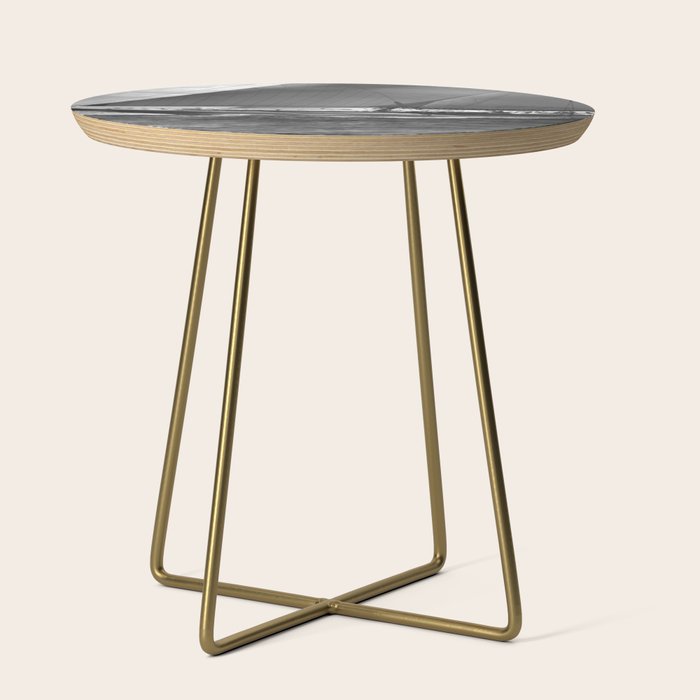 12-meter Sailing Yacht America's Cup Races nautical black and white photograph Side Table
