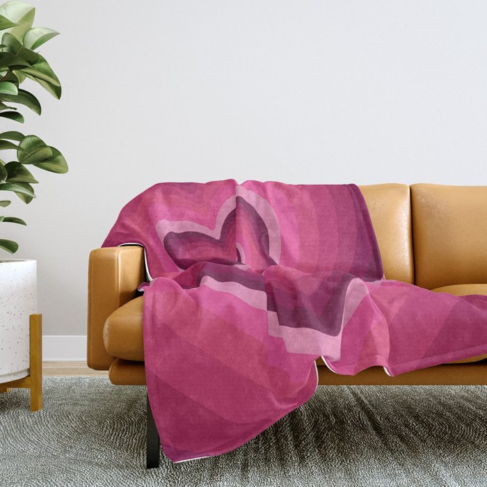 70's Heart Throw Blanket