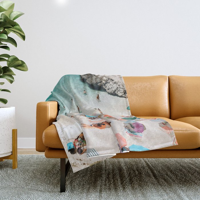A Day At The Beach Throw Blanket