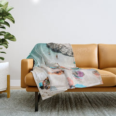 A Day At The Beach Throw Blanket
