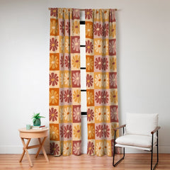 70's Daisy Bloom  Window Curtain