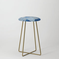 4 Four 4 Blue and White Ginger Jars  Stool