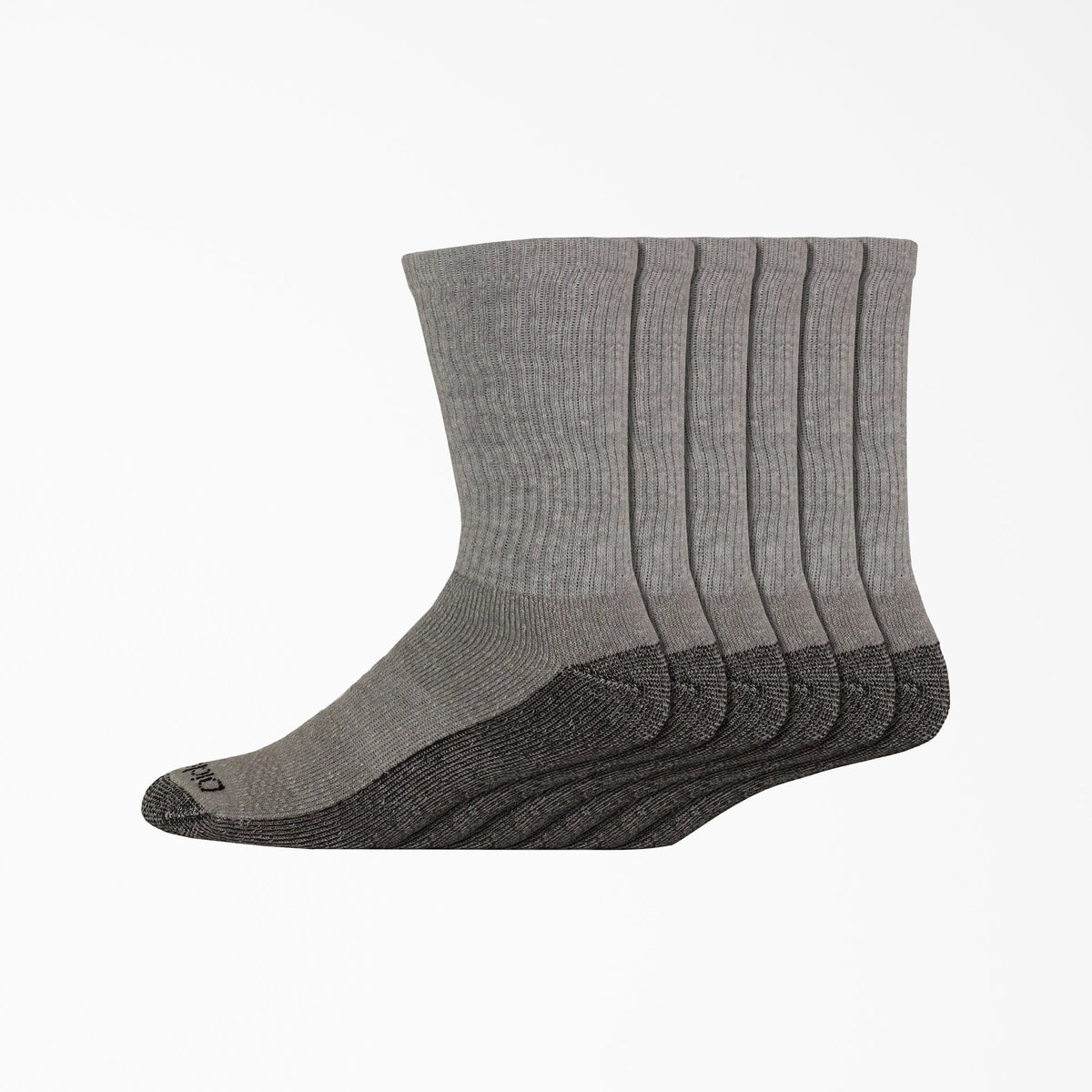 Moisture Control Crew Work Socks, Size 6-12, 6-Pack