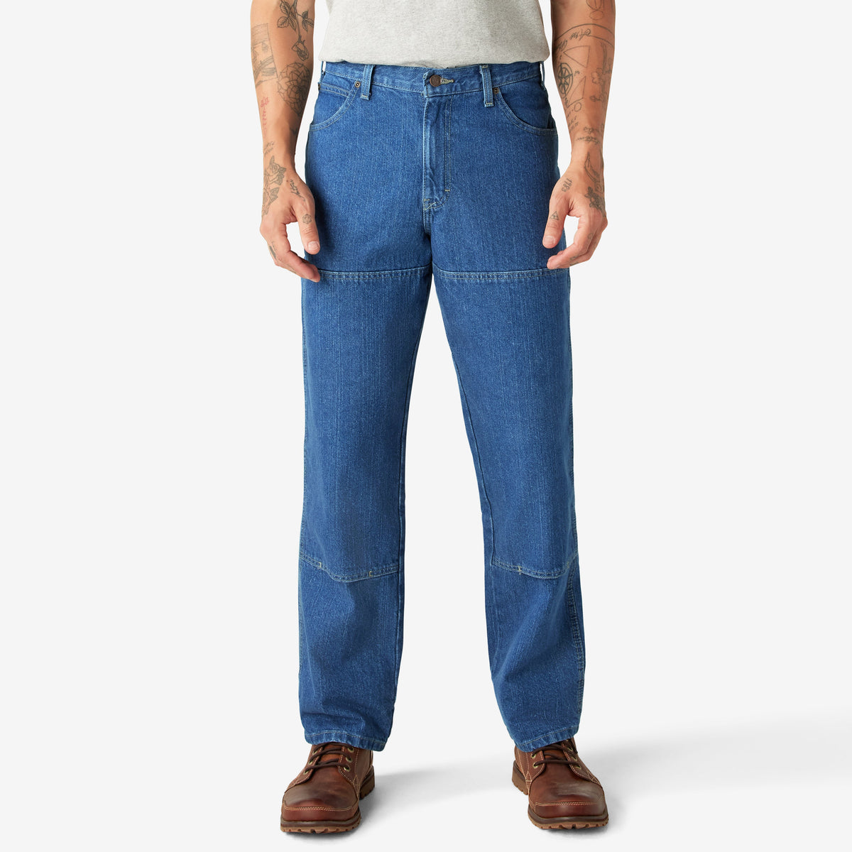 Relaxed Fit Double Knee Jeans