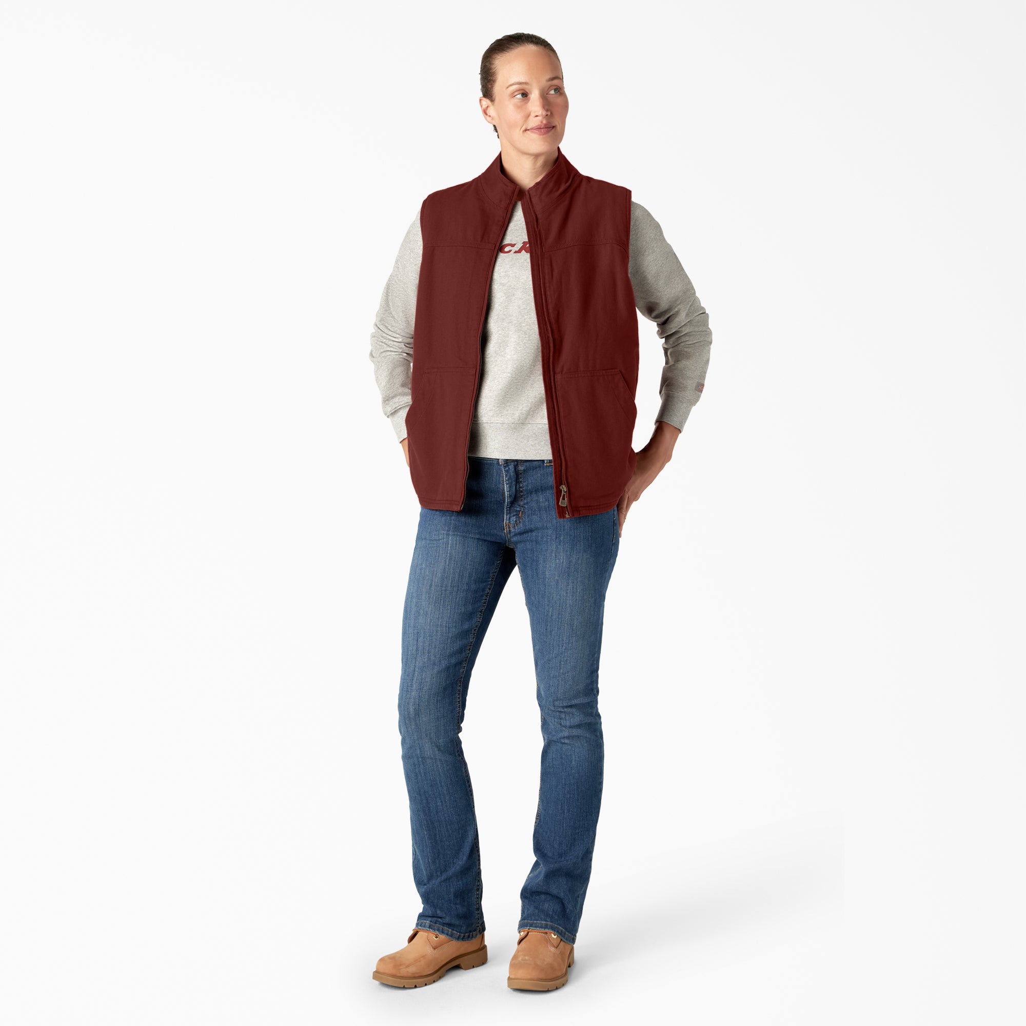 Women's Fleece Lined Duck Canvas Vest