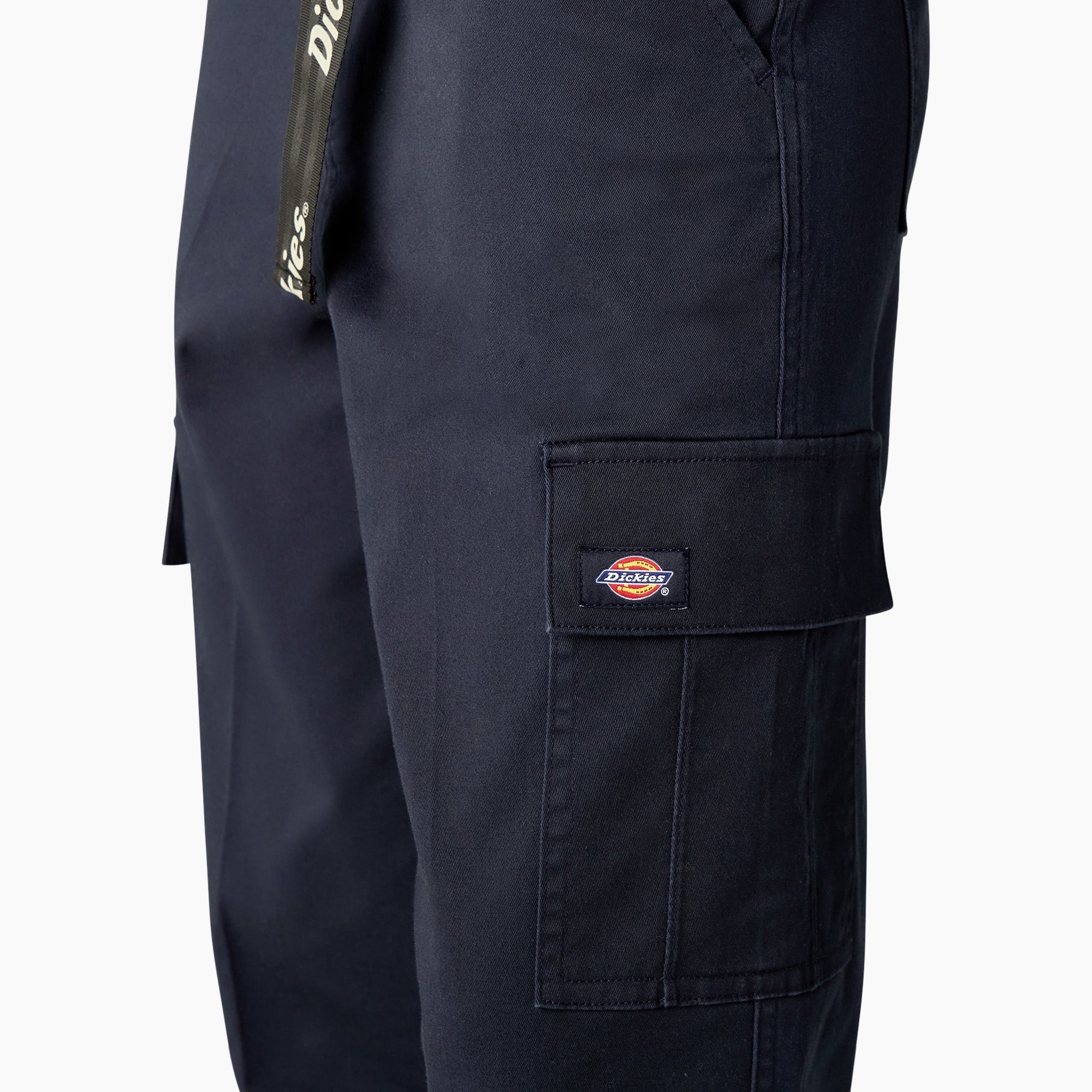 Women's Relaxed Fit Contrast Stitch Cropped Cargo Pants