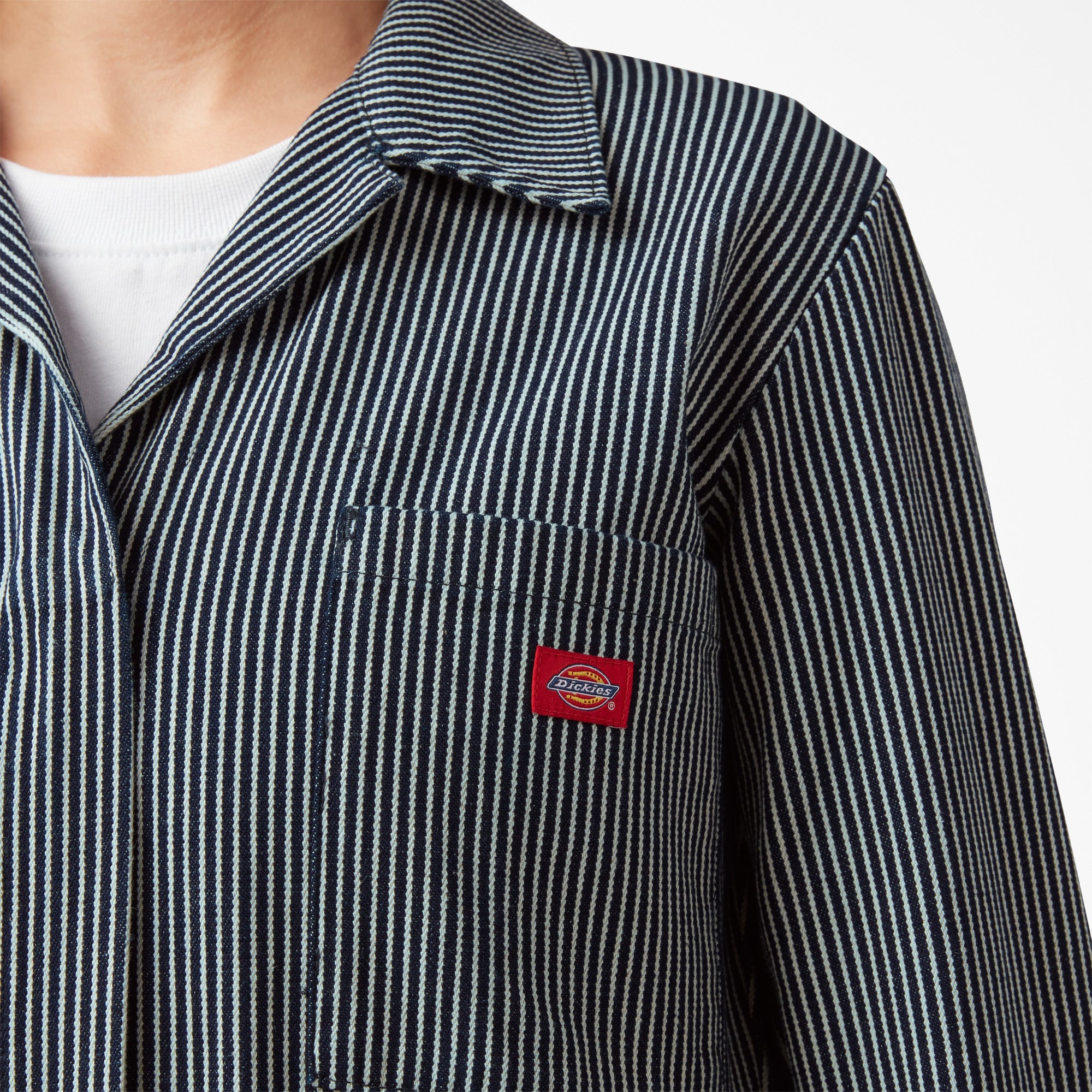 Women's Relaxed Fit Long Sleeve Hickory Stripe Coveralls