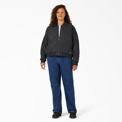 Women's Plus Quilted Bomber Jacket
