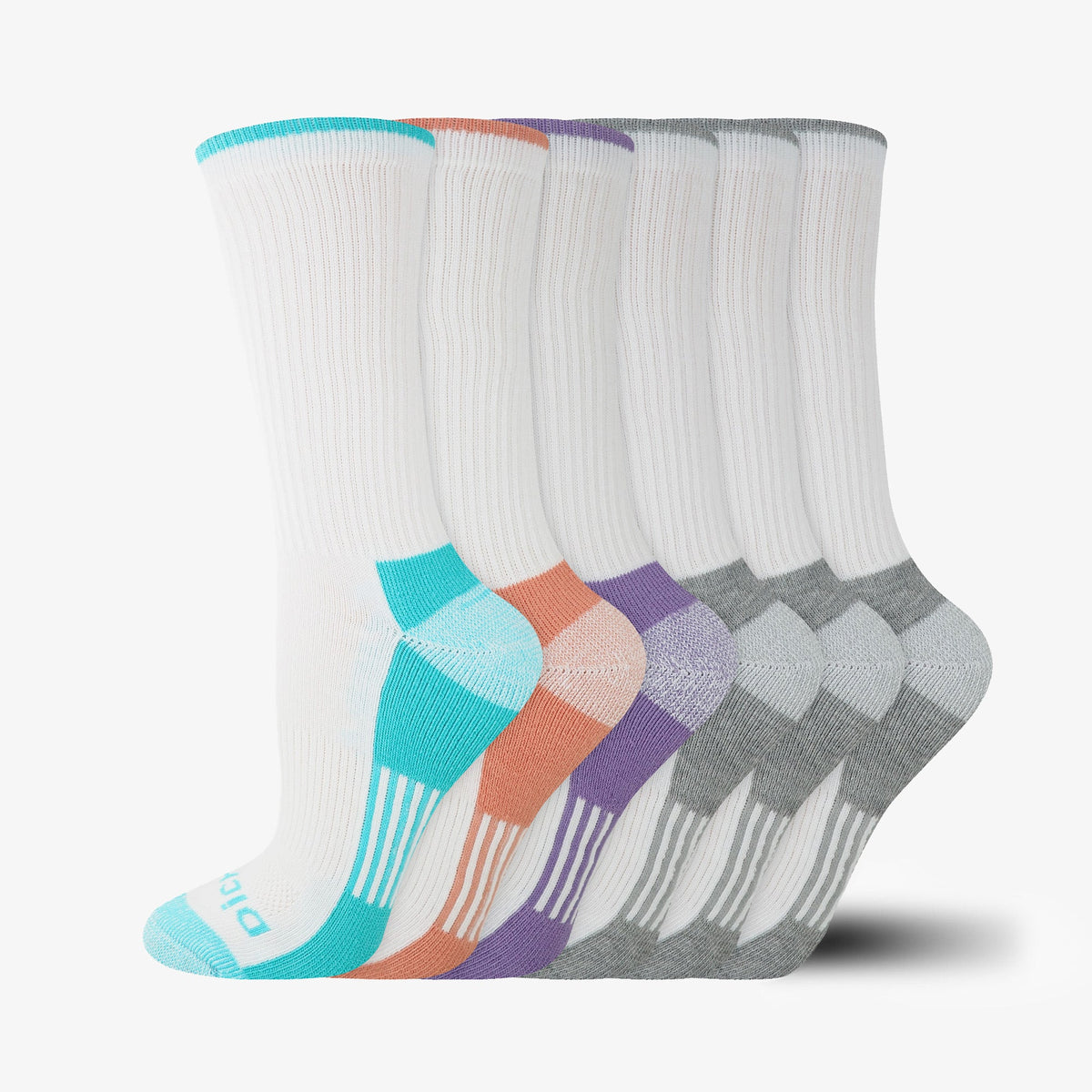 Women's Moisture Control Crew Socks, Size 6-9, 6-Pack