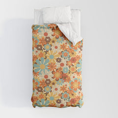 70's Retro Floral Patterned Prints Comforter
