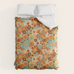 70's Retro Floral Patterned Prints Comforter