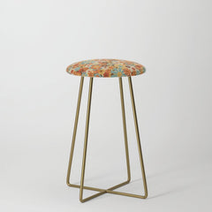 70's Retro Floral Patterned Prints Stool