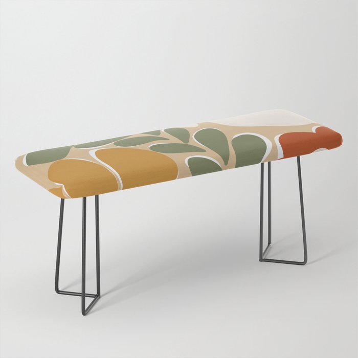 70s boho botanical flowers   Bench