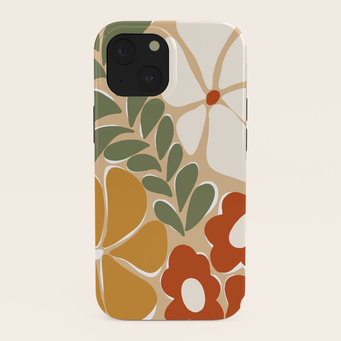 70s boho botanical flowers   iPhone Case