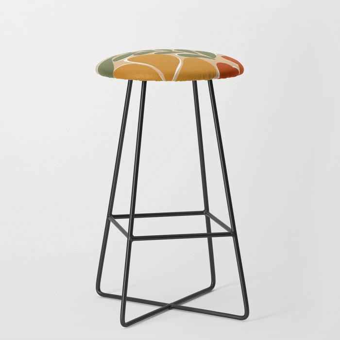 70s boho botanical flowers   Stool