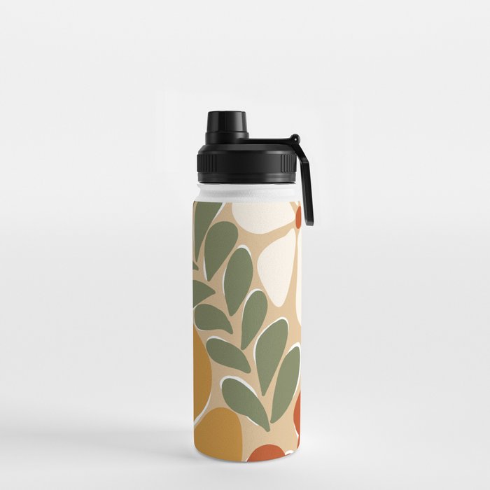 70s boho botanical flowers   Water Bottle