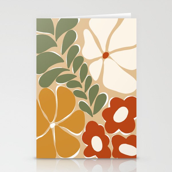 70s boho botanical flowers   Stationery Card