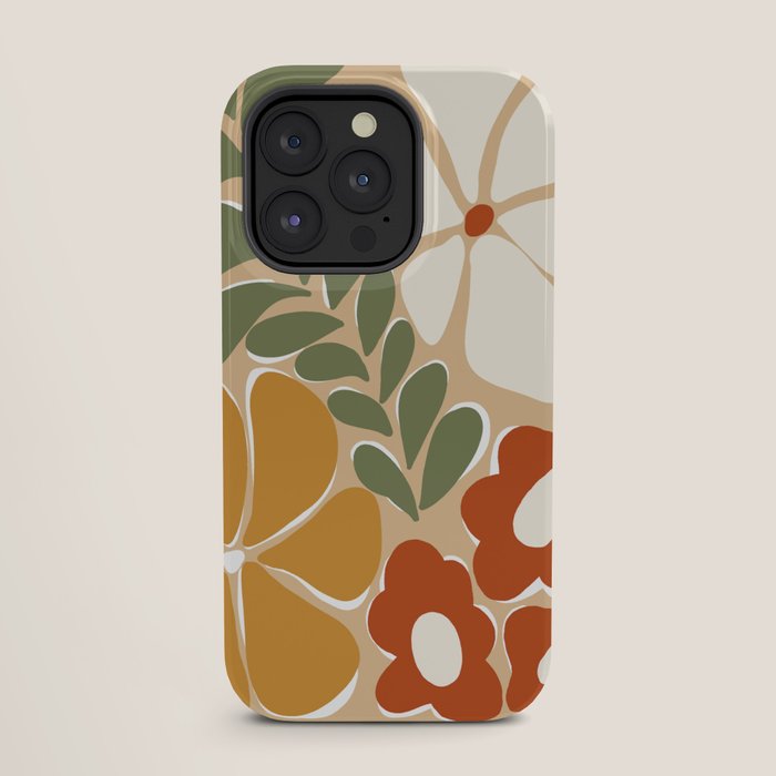 70s boho botanical flowers   iPhone Case