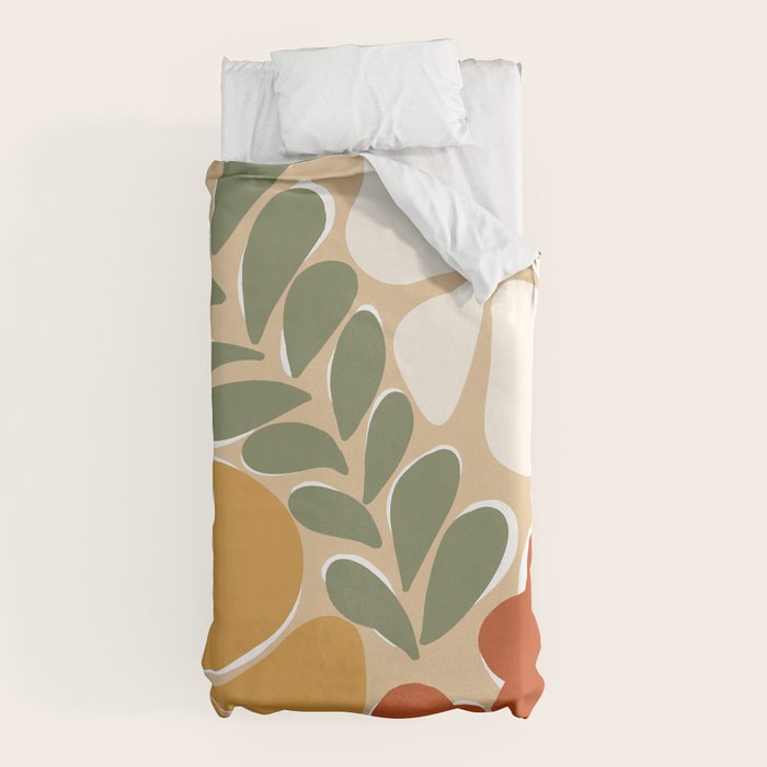 70s boho botanical flowers   Duvet Cover