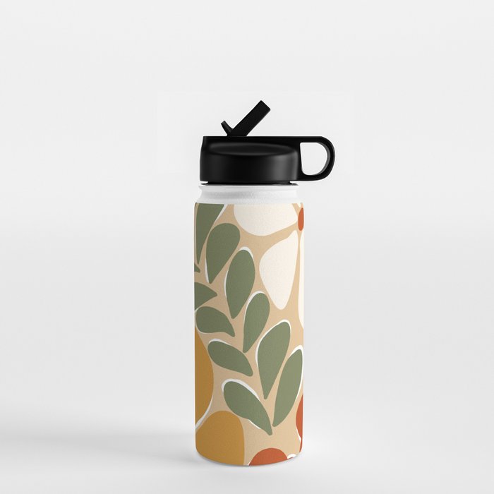 70s boho botanical flowers   Water Bottle