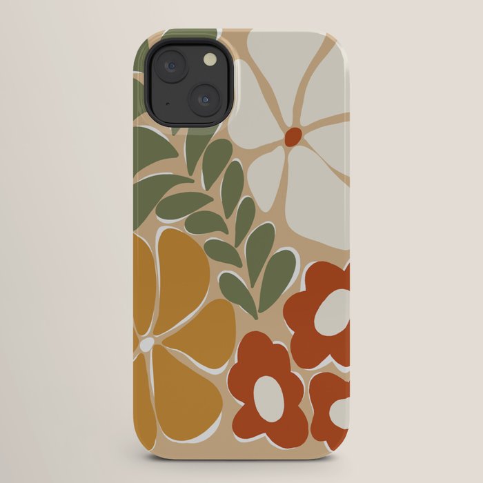 70s boho botanical flowers   iPhone Case