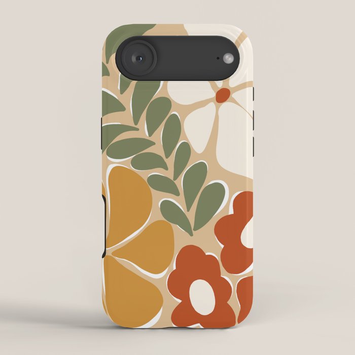 70s boho botanical flowers   iPhone Case