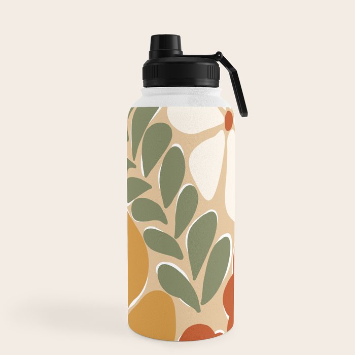 70s boho botanical flowers   Water Bottle