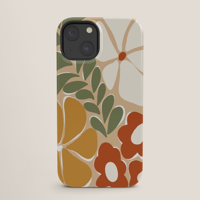 70s boho botanical flowers   iPhone Case