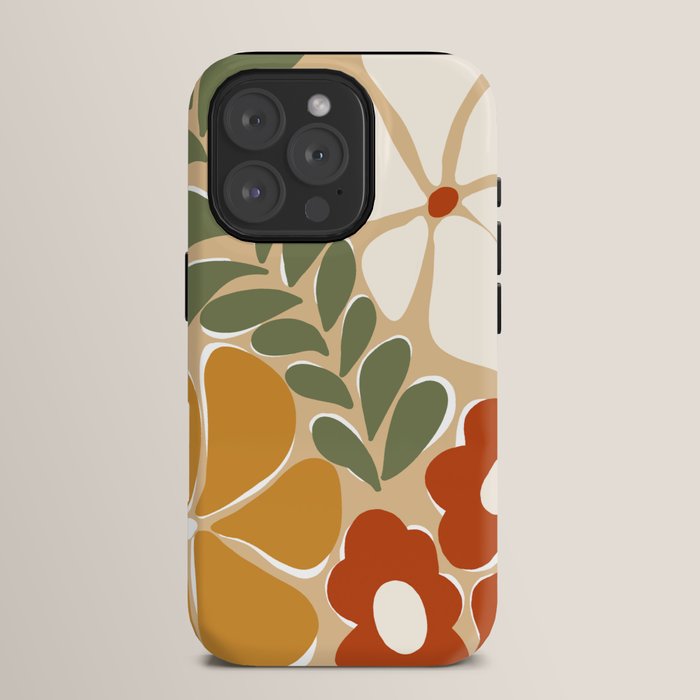 70s boho botanical flowers   iPhone Case