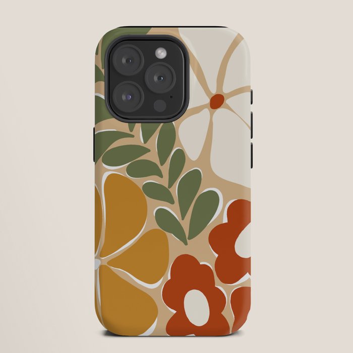 70s boho botanical flowers   iPhone Case