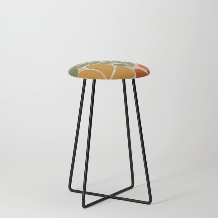 70s boho botanical flowers   Stool