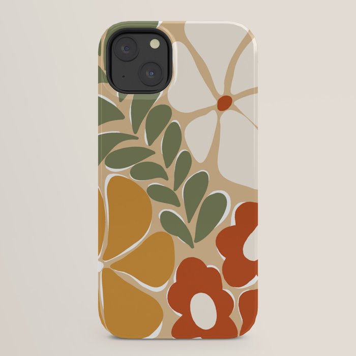 70s boho botanical flowers   iPhone Case