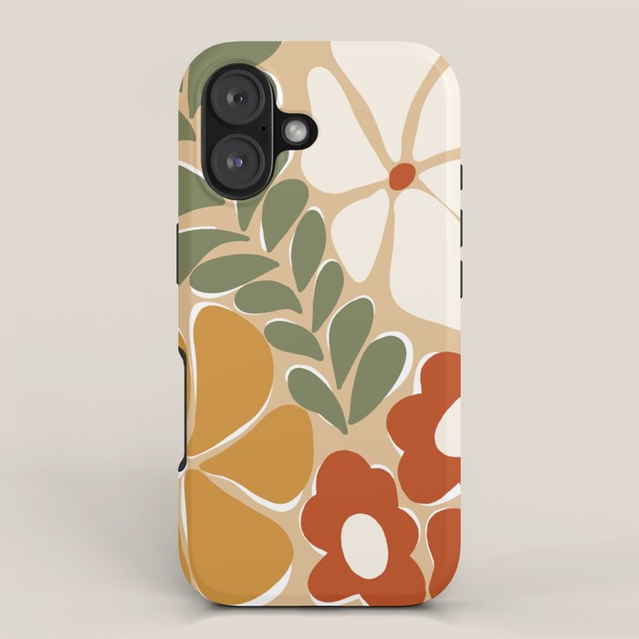 70s boho botanical flowers   iPhone Case