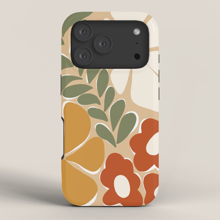 70s boho botanical flowers   iPhone Case
